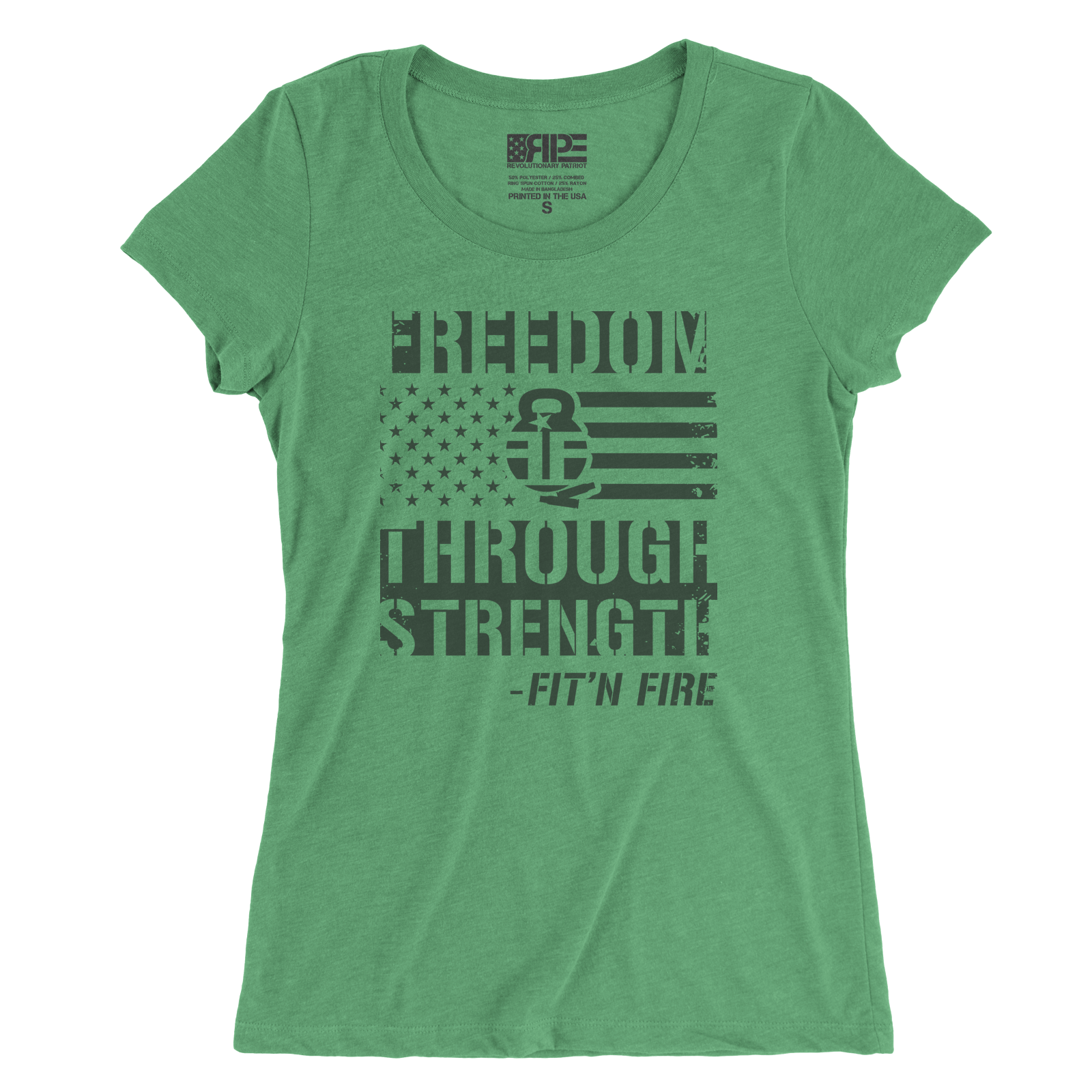 Freedom Through Strength Women's - (Green) - Revolutionary Patriot