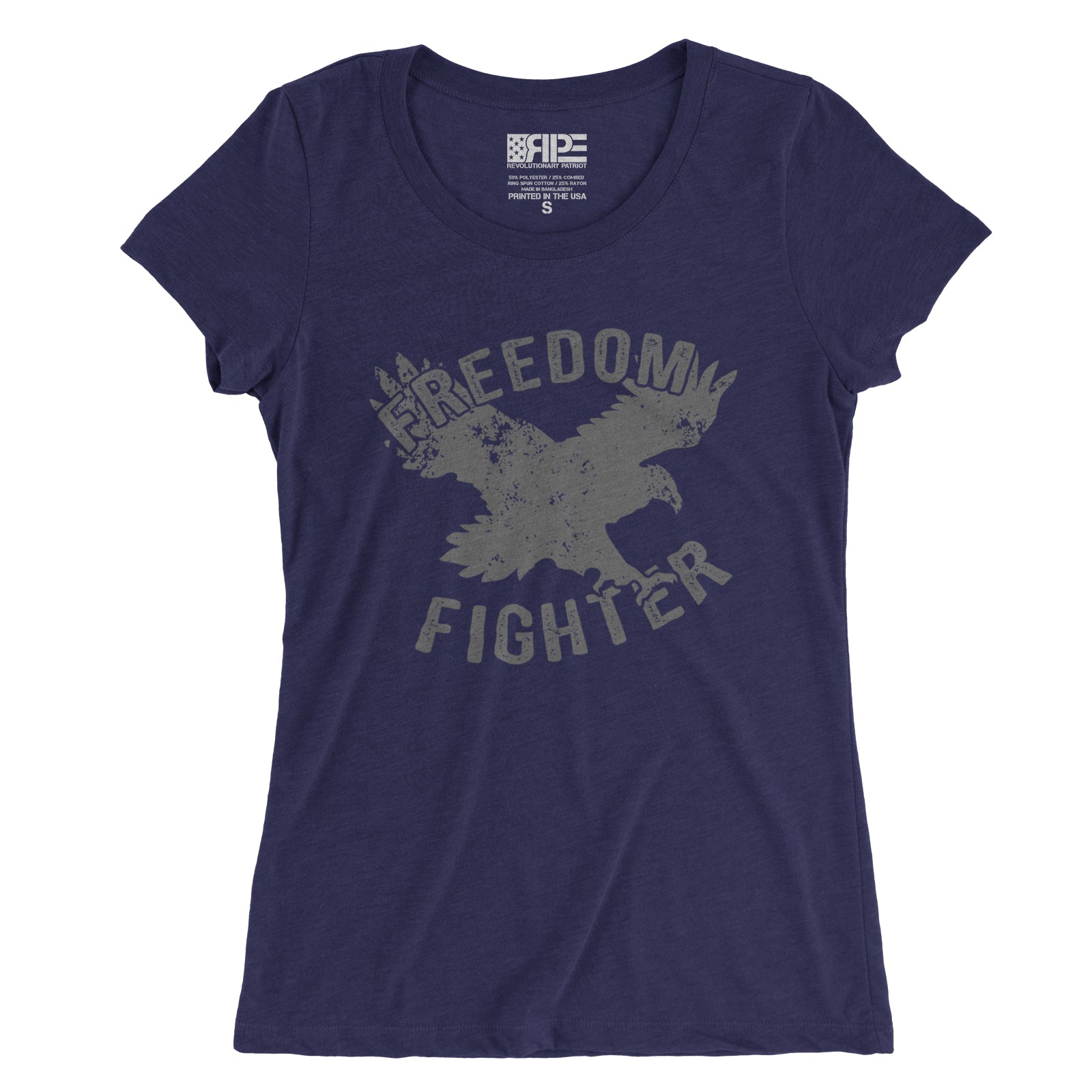 Freedom Fighter Women's - (Heather Navy Triblend) - Revolutionary Patriot