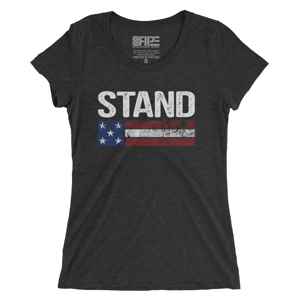 Stand Women's - (Charcoal Triblend) - Revolutionary Patriot